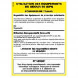 Affichage des consignes de sécurité